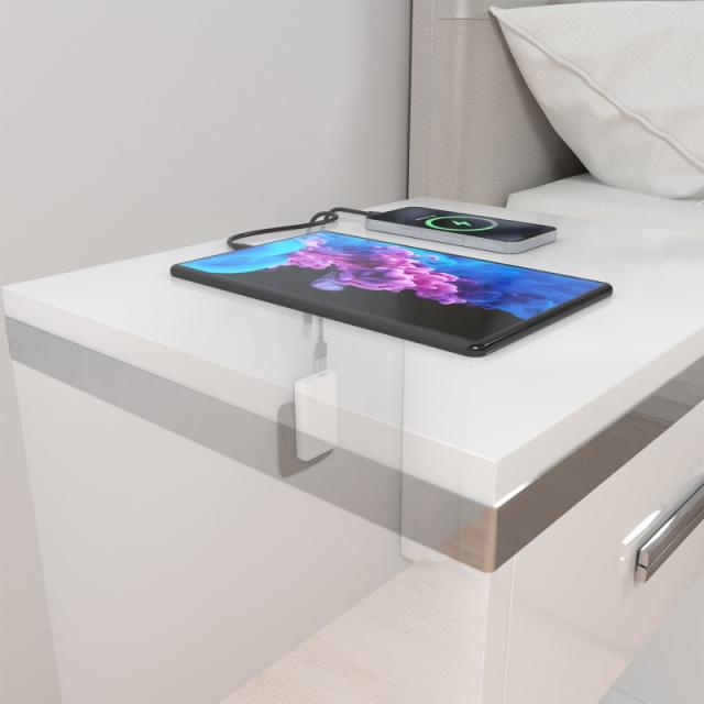 AISENS - Cargador De Pared GaN Ultra Delgado 65W, 1xUSB-C PD3.0 QC4.0, 1xUSB-A QC3.0, Blanco