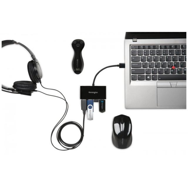 Kensington - Hub USB 3.0 de cuatro puertos UH4000: negro