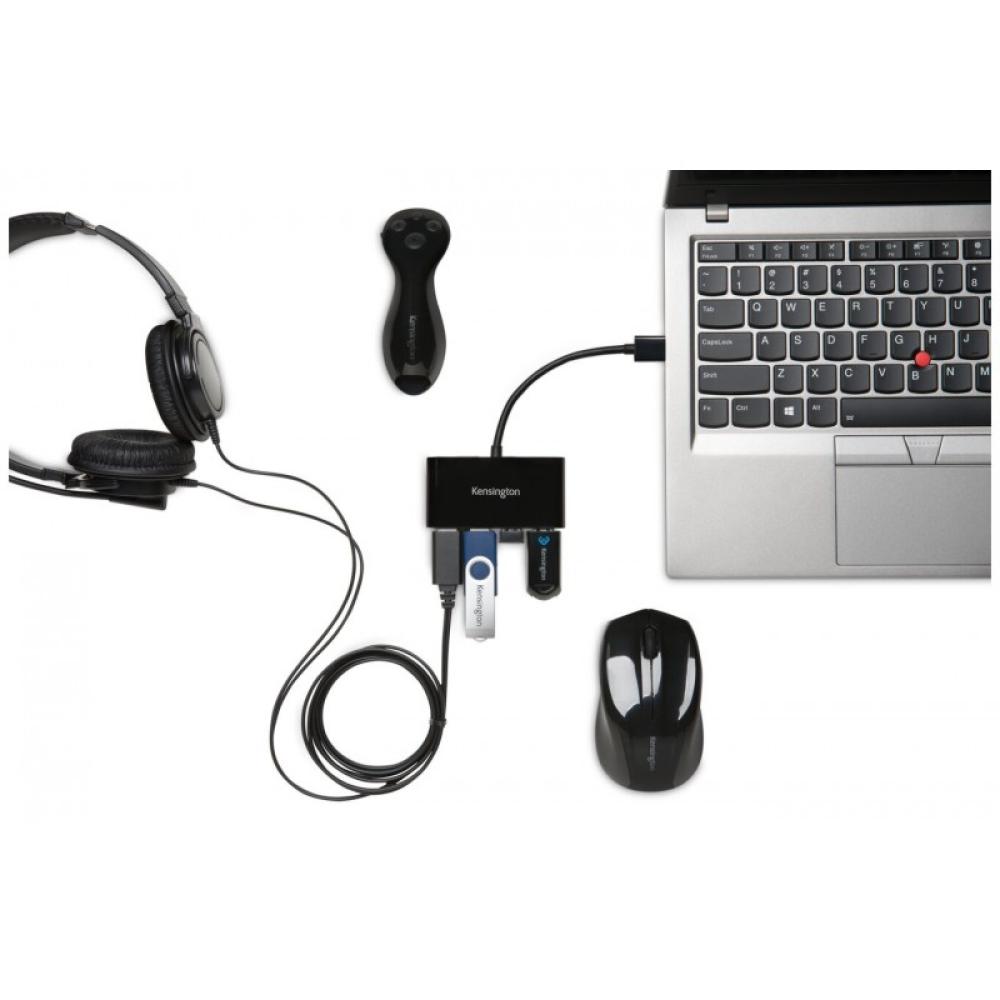 Kensington - Hub USB 3.0 de cuatro puertos UH4000: negro