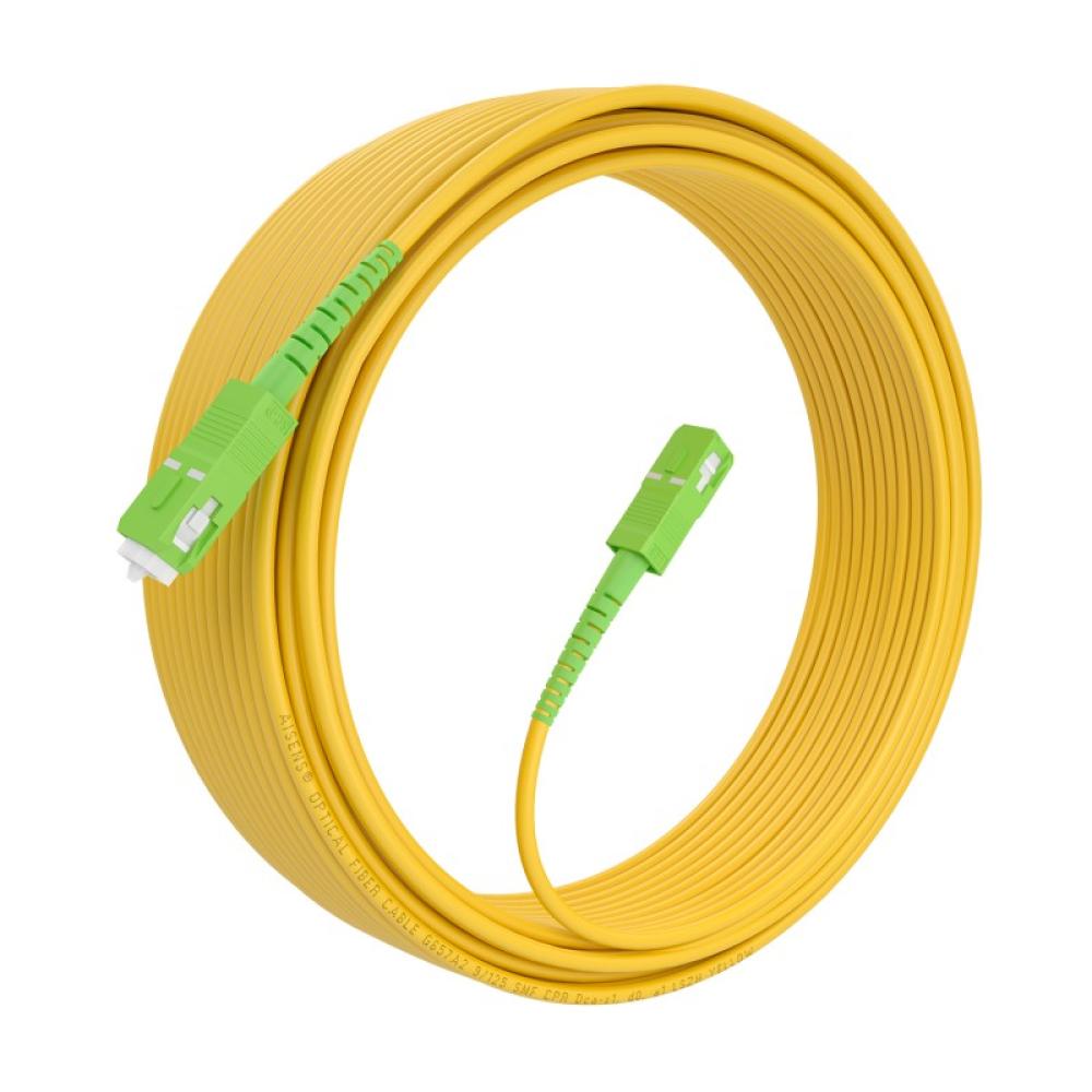AISENS - Cable Fibra Óptica Latiguillo G657A2 3.0 9/125 SMF Simplex CPR DCA LSZH, SC/APC-SC/APC, Amarillo, 15m