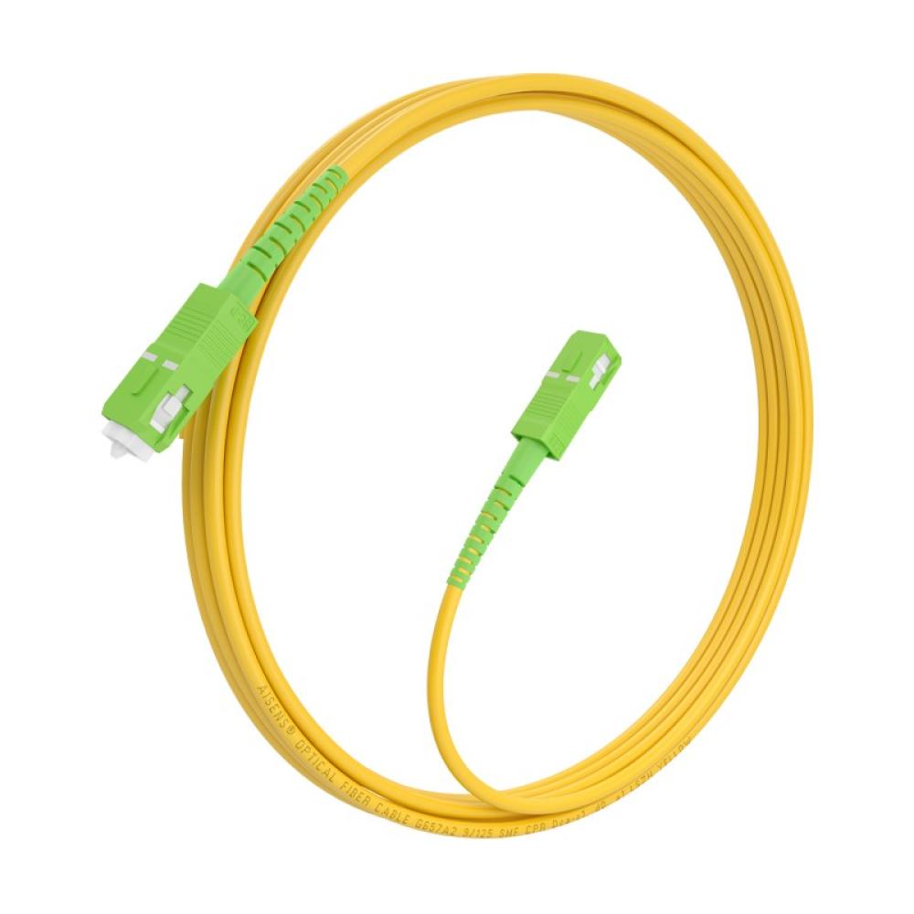 AISENS - Cable Fibra Óptica Latiguillo G657A2 3.0 9/125 SMF Simplex CPR DCA LSZH, SC/APC-SC/APC, Amarillo, 5.0m