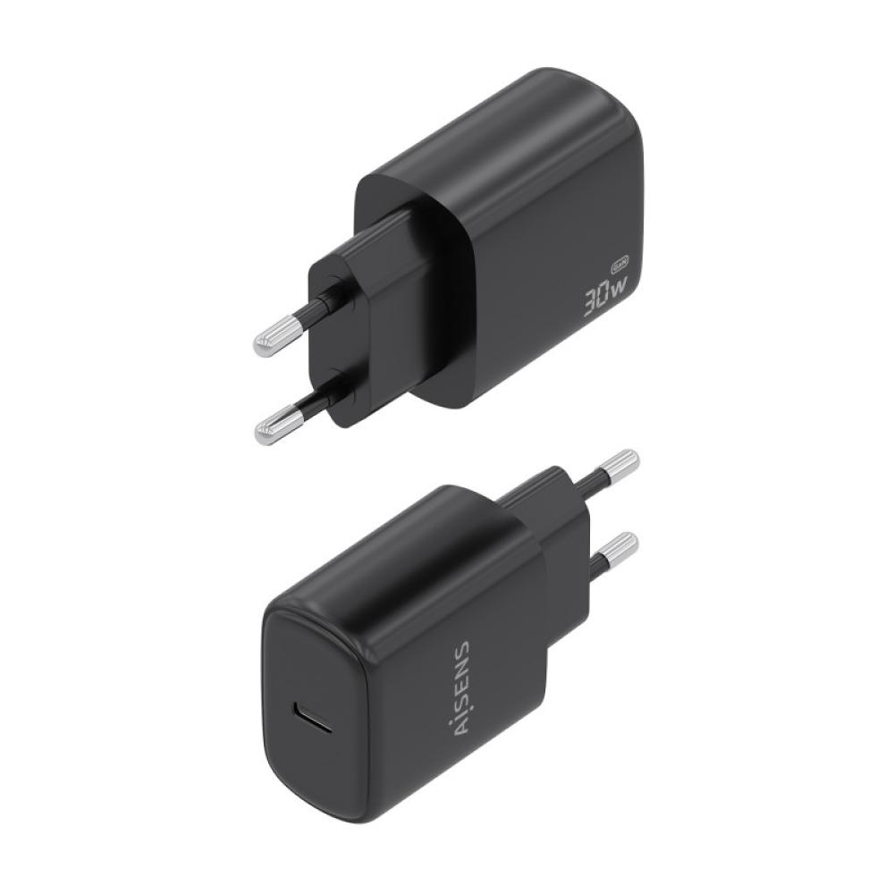 AISENS - Cargador GaN 30W, 1xUSB-C PD3.0, Negro - A110-0976