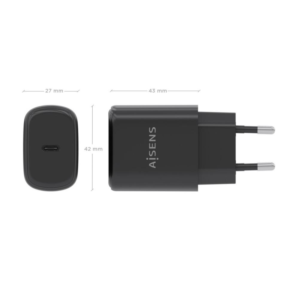 AISENS - Cargador GaN 30W, 1xUSB-C PD3.0, Negro - A110-0976