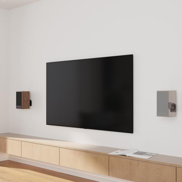 AISENS - Soporte Universal De Pared Giratorio E Inclinable Para Altavoces, Negro - SPK06U-423