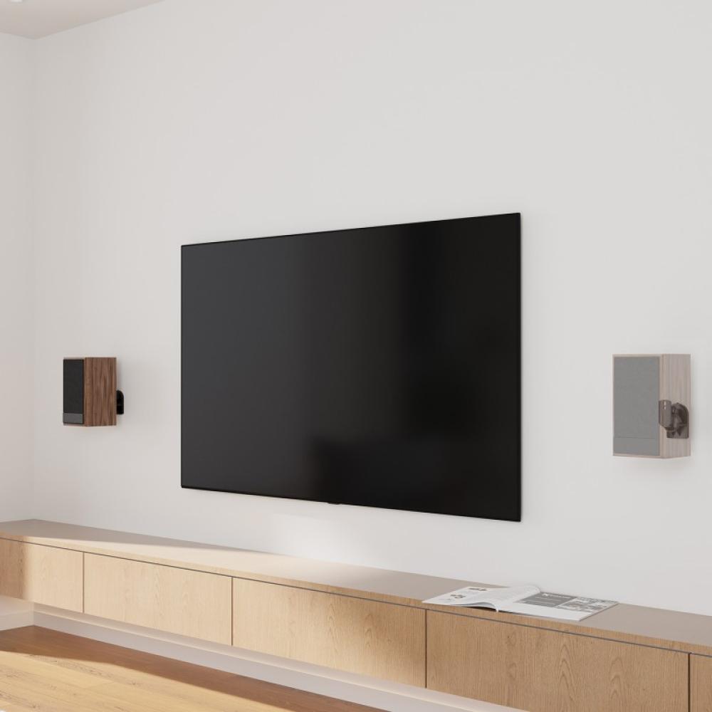 AISENS - Soporte Universal De Pared Giratorio E Inclinable Para Altavoces, Negro - SPK06U-423