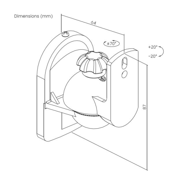 AISENS - Soporte Universal De Pared Giratorio E Inclinable Para Altavoces, Negro - SPK06U-423