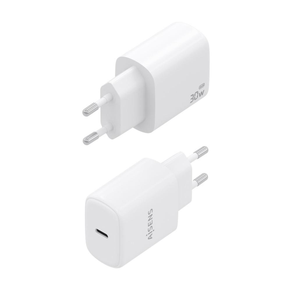 AISENS - Cargador GaN 30W, 1xUSB-C PD3.0, Blanco - A110-0975
