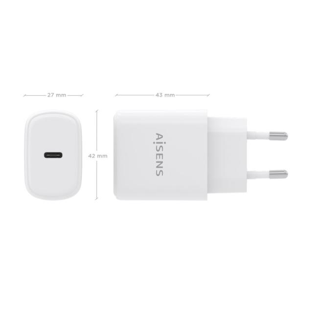 AISENS - Cargador GaN 30W, 1xUSB-C PD3.0, Blanco - A110-0975