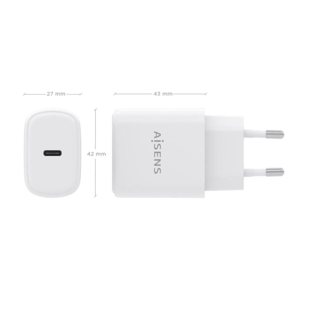 AISENS - Cargador GaN 30W, 1xUSB-C PD3.0, Blanco - A110-0975