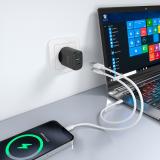 AISENS - Cargador GaN 30W, 1xUSB-C PD3.0 QC4.0, 1xUSB-A QC3.0, Negro - A110-0978