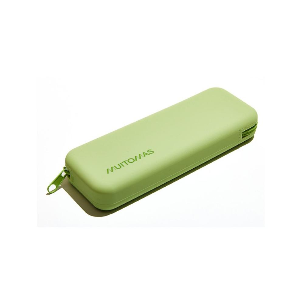 Muitomas - SILPENCASEGN caja de lápices Estuche suave Silicona Verde