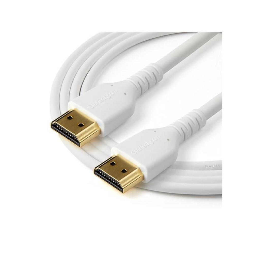StarTech.com - Cable de 2m HDMI 2.0 Certificado Premium de alta velocidad con Ethernet - Durable - UHD 4K 60Hz - con - RHDMM2MPW