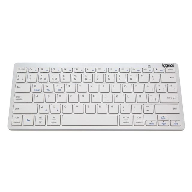 iggual - Teclado Bluetooth Slim TKL-BT plata 2 canal