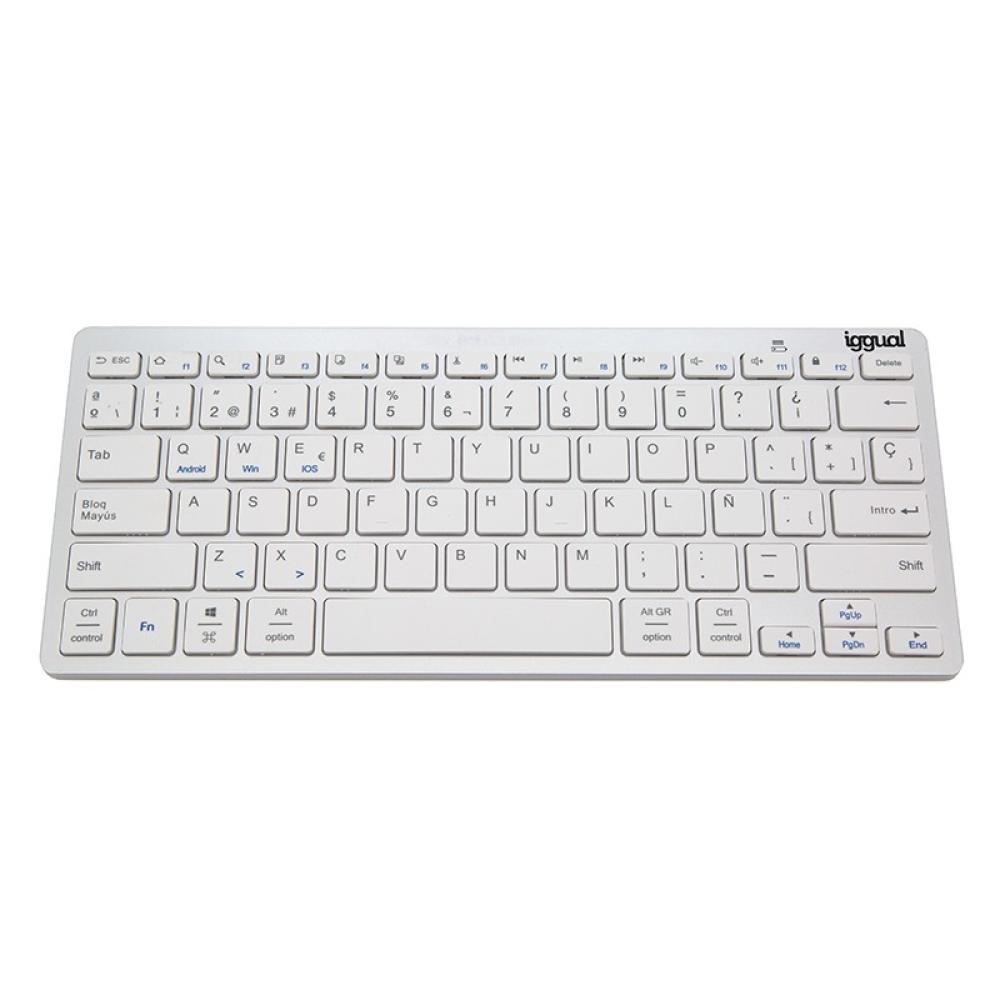 iggual - Teclado Bluetooth Slim TKL-BT plata 2 canal