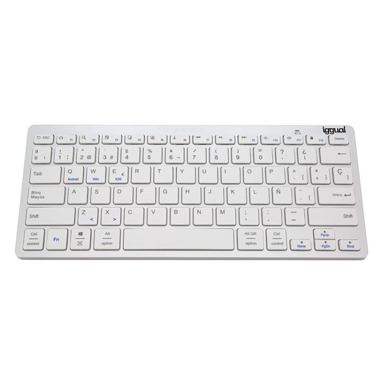 iggual - Teclado Bluetooth Slim TKL-BT plata 2 canal