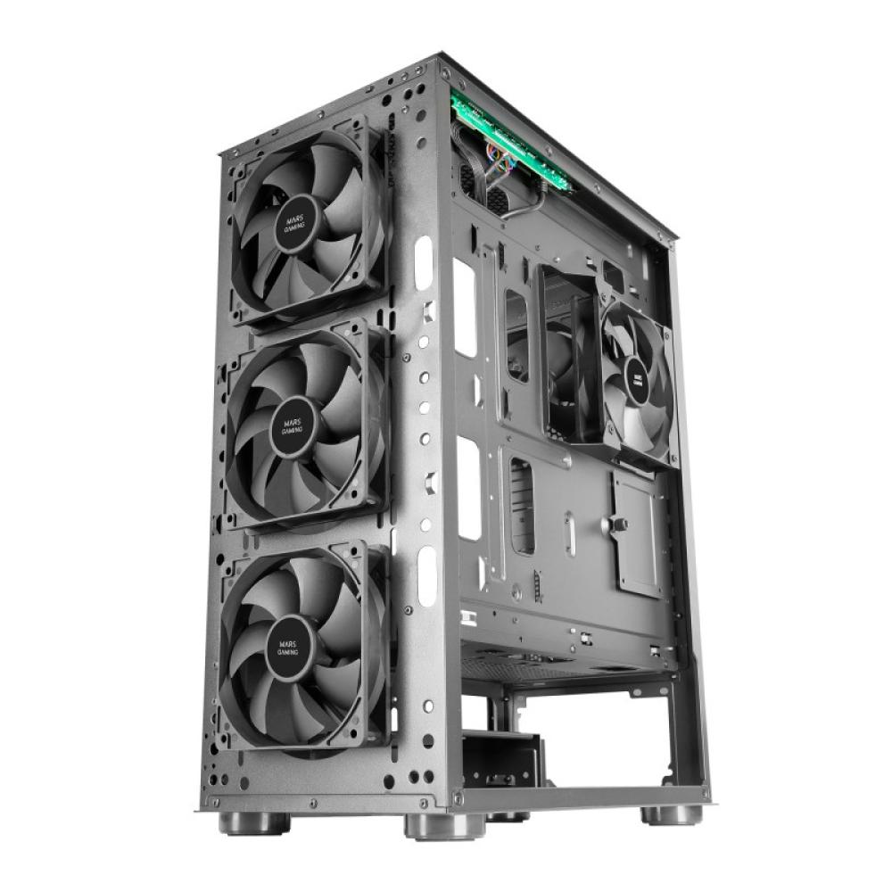 Mars Gaming - MC-PRO2, Torre Profesional E-ATX, Sistema CPU Freezer, 5 Ventiladores Ultra-silenciosos y Frontal Metal-Mesh, Colo