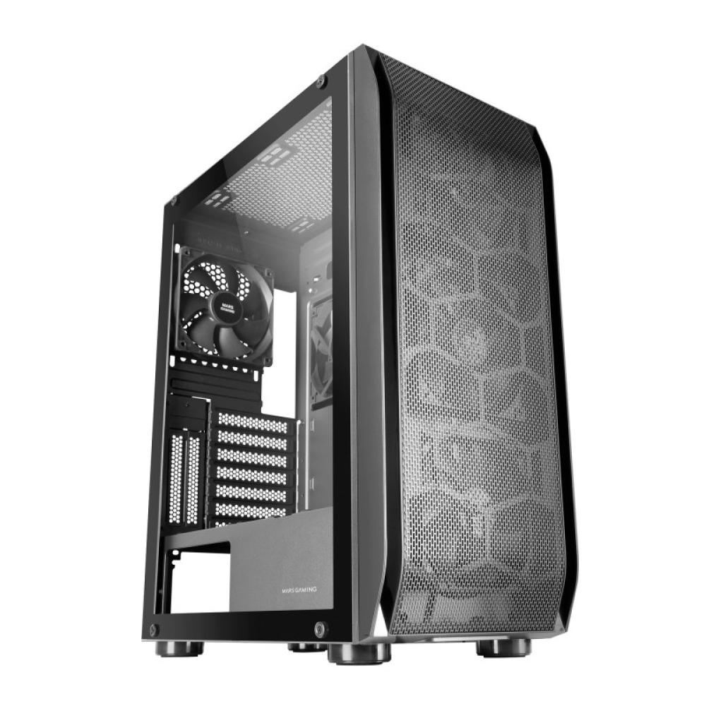 Mars Gaming - MC-PRO2, Torre Profesional E-ATX, Sistema CPU Freezer, 5 Ventiladores Ultra-silenciosos y Frontal Metal-Mesh, Colo