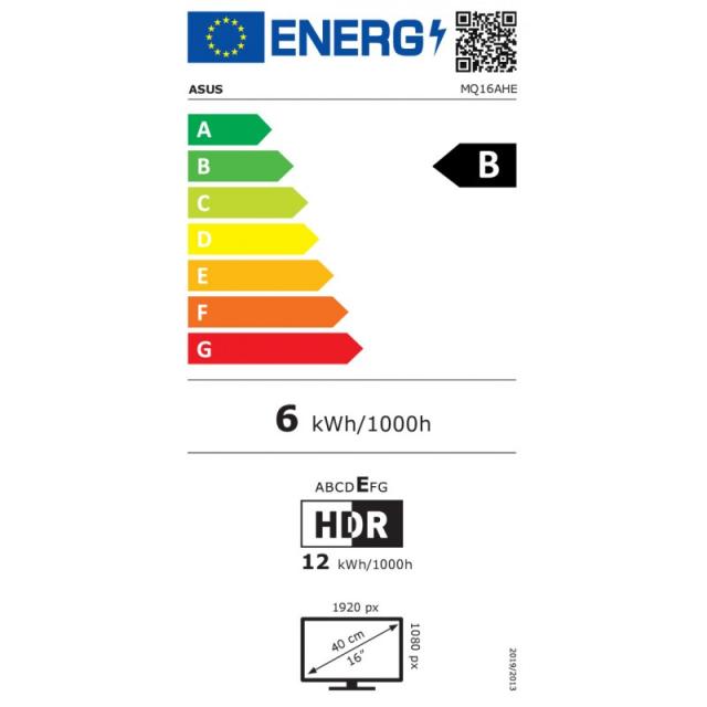 ASUS - ZenScreen MQ16AHE pantalla para PC 39,6 cm (15.6") 1920 x 1080 Pixeles Full HD OLED Plata