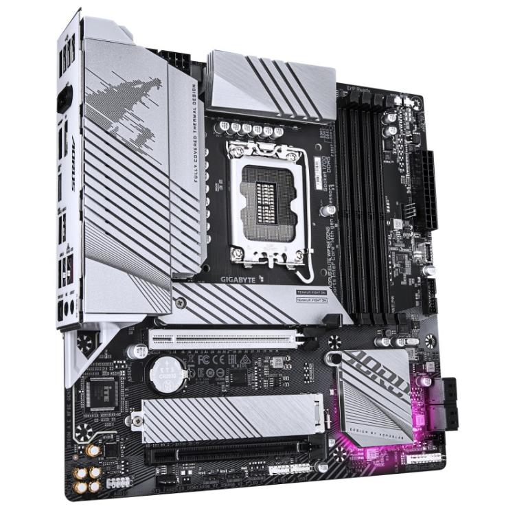 GIGABYTE - B760M AORUS ELITE WIFI6E GEN5 Placa Base – Compatible con procesadores Intel Core 14ª generación, VRM digital de 12+1