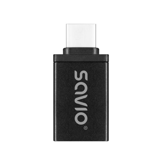 Savio - AK-80 adaptador de cable de vídeo 0 m USB tipo A USB Tipo C Negro