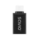 Savio - AK-80 adaptador de cable de vídeo 0 m USB tipo A USB Tipo C Negro