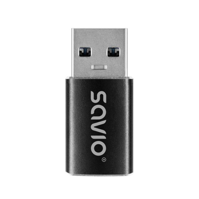 Savio - AK-81 adaptador de cable de vídeo 0 m USB Tipo C USB tipo A Negro