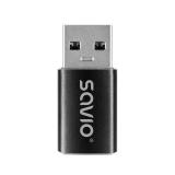 Savio - AK-81 adaptador de cable de vídeo 0 m USB Tipo C USB tipo A Negro