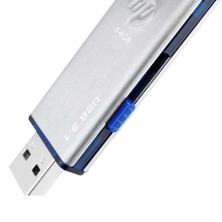 HP - x730w unidad flash USB 64 GB USB tipo A 3.2 Gen 1 (3.1 Gen 1) Azul, Acero inoxidable