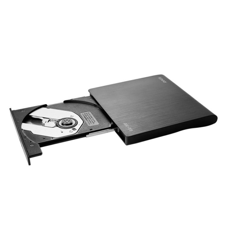 Savio - AK-59 External slim CD/DVD Recorder R/RW - USB-C/USB-A black unidad de disco óptico DVD±RW Negro