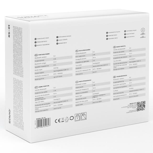 Savio - RS-01 radio Portátil Analógica Negro