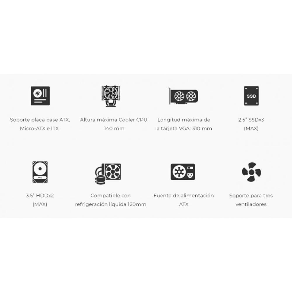 CoolBox - CAJA ATX A780 USB-C 3.2 GEN1 FTE.500W BASIC500