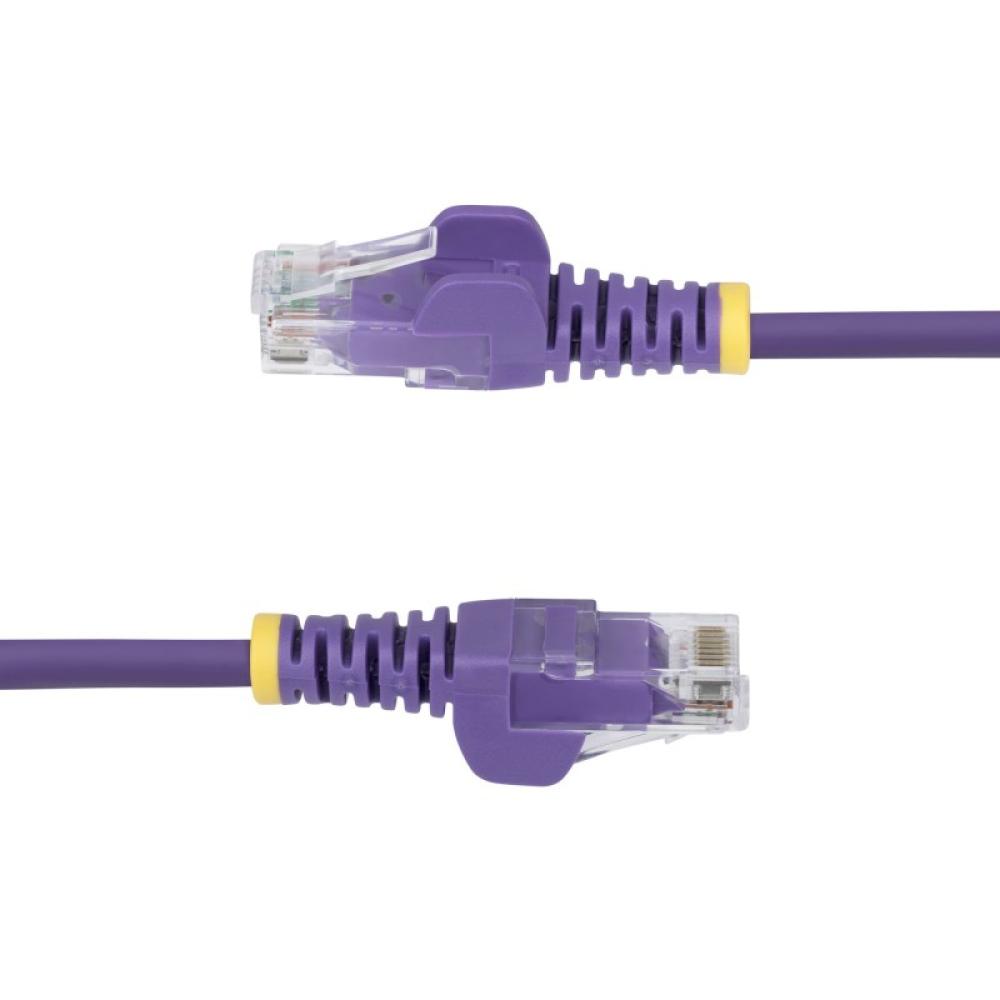 StarTech.com - Cable de Red Ethernet CAT6 Delgado sin Enganches Morado de 1,5m - Cable RJ45 Snagless Slim de 28AWG - Alambre de