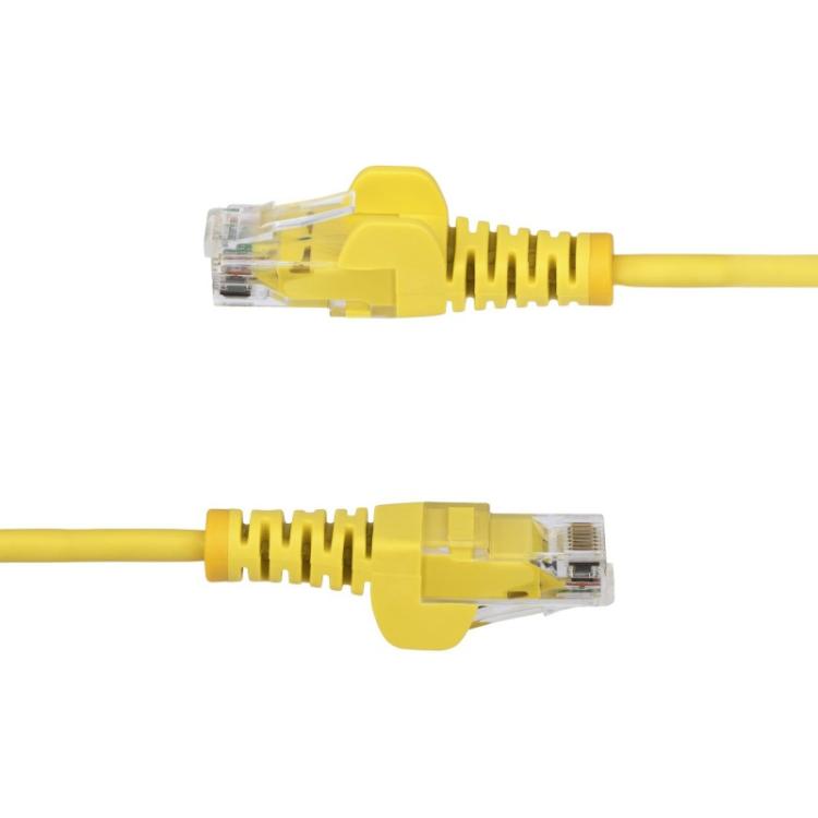 StarTech.com - Cable de Red Ethernet CAT6 Delgado sin Enganches Amarillo de 2,5m - Cable RJ45 Snagless Slim 28AWG - Alambre de C