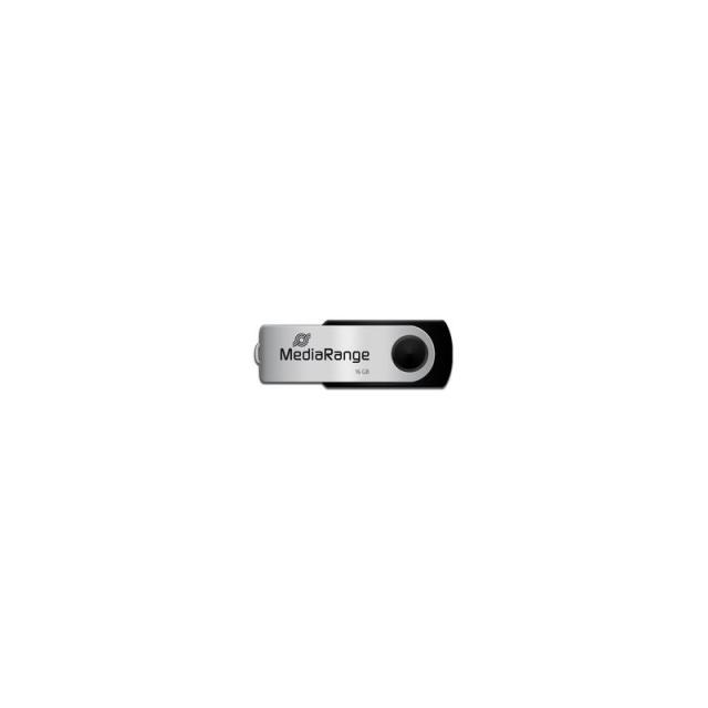 MediaRange - MR910-3 unidad flash USB 16 GB USB tipo A 2.0 Negro, Plata