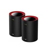 Cudy - M3000 2-Pack Doble banda (2,4 GHz / 5 GHz) Wi-Fi 6 (802.11ax) Negro, Rojo 1 Interno