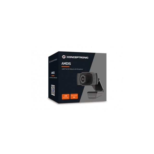 Conceptronic - AMDIS cámara web 2 MP 1920 x 1080 Pixeles USB 2.0 Negro