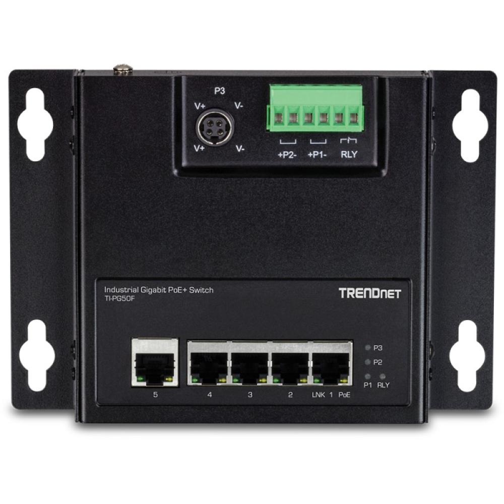 Trendnet - TI-PG50F switch No administrado Energía sobre Ethernet (PoE) Negro