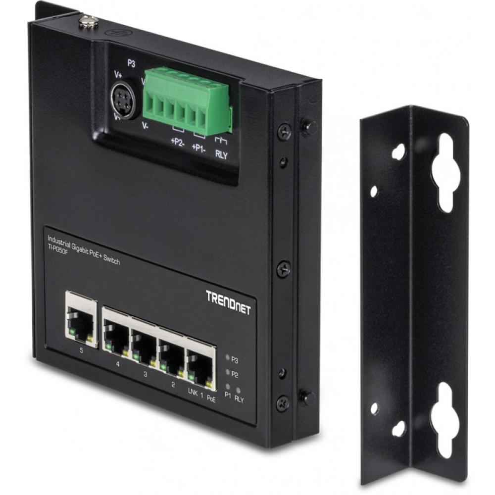 Trendnet - TI-PG50F switch No administrado Energía sobre Ethernet (PoE) Negro