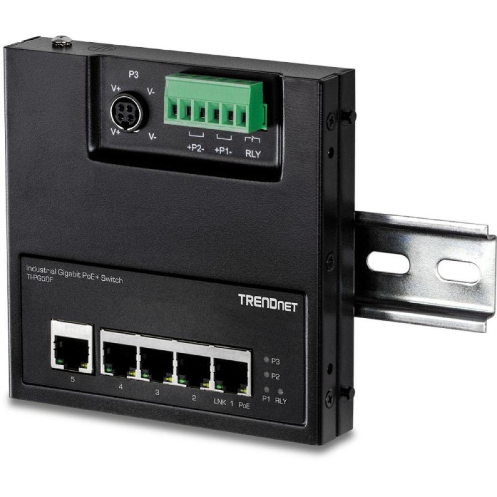Trendnet - TI-PG50F switch No administrado Energía sobre Ethernet (PoE) Negro