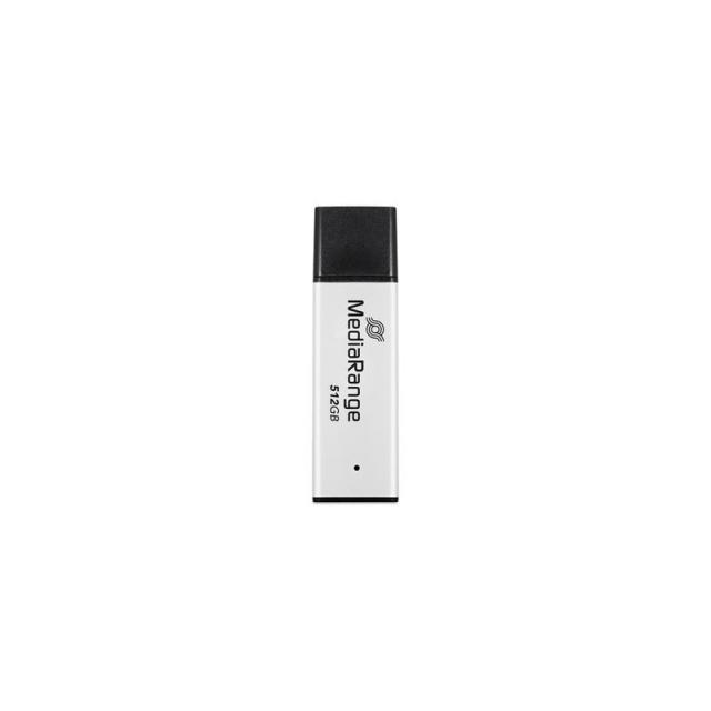 MediaRange - MR1904 unidad flash USB 512 GB USB tipo A 3.2 Gen 1 (3.1 Gen 1) Negro, Plata