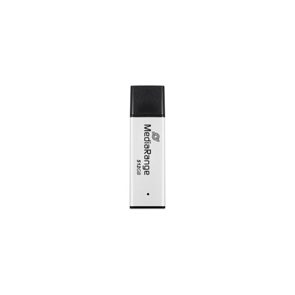 MediaRange - MR1904 unidad flash USB 512 GB USB tipo A 3.2 Gen 1 (3.1 Gen 1) Negro, Plata