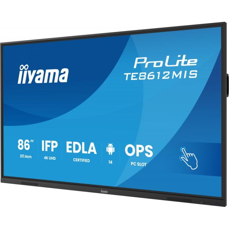 iiyama - TE8612MIS-B4AG pantalla de señalización Diseño de quiosco 2,17 m (85.6") LCD Wifi 400 cd / m² 4K Ultra HD Negro Pantall