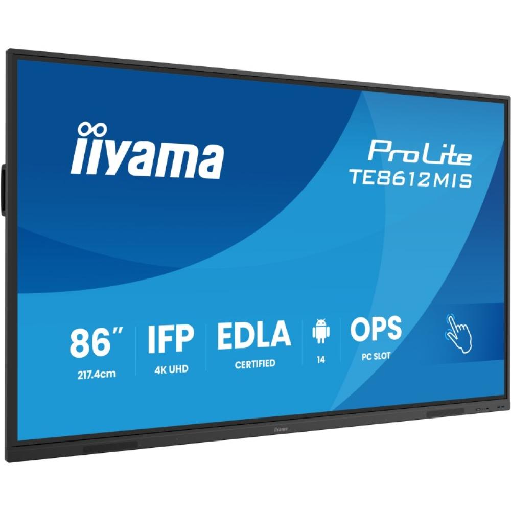iiyama - TE8612MIS-B4AG pantalla de señalización Diseño de quiosco 2,17 m (85.6") LCD Wifi 400 cd / m² 4K Ultra HD Negro Pantall