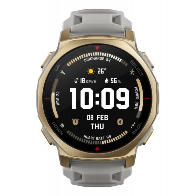 Amazfit - T-rex 3 Pro 3,35 cm (1.32") AMOLED 44 mm Digital 466 x 466 Pixeles Pantalla táctil Oro Wifi GPS (satélite) - W2548GL2N