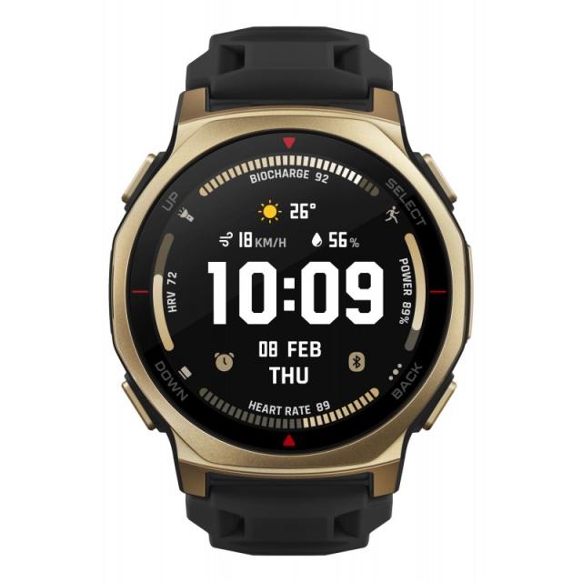 Amazfit - T-rex 3 Pro 3,35 cm (1.32") AMOLED 44 mm Digital 466 x 466 Pixeles Pantalla táctil Oro Wifi GPS (satélite) - W2548GL1N