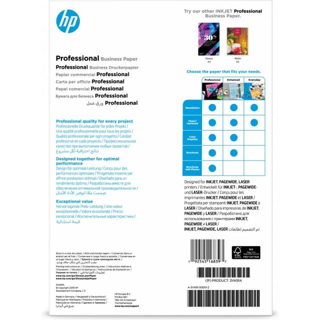HP - Papel para uso empresarial profesional , satinado, 180 g/m2, A4 (210 x 297 mm), 150 hojas