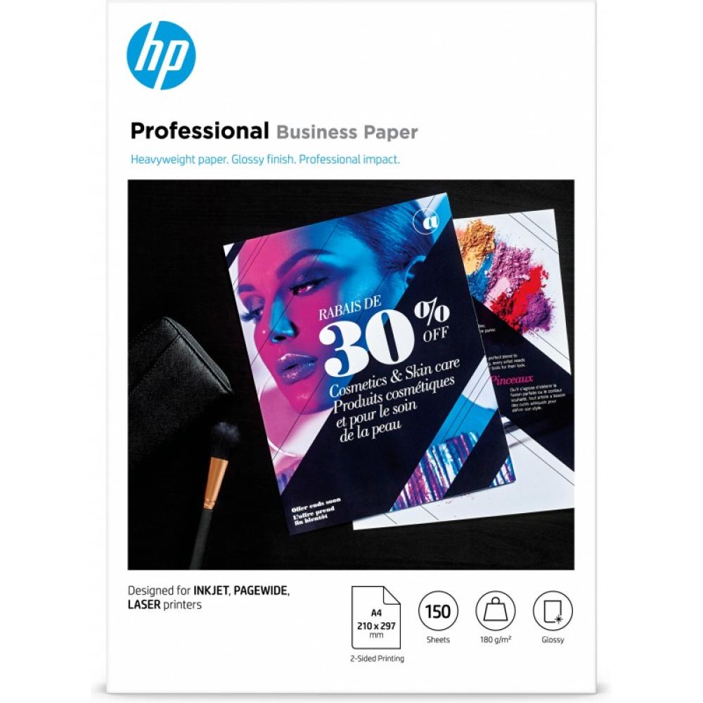 HP - Papel para uso empresarial profesional , satinado, 180 g/m2, A4 (210 x 297 mm), 150 hojas