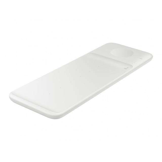 Samsung - Wireless Charger Trio Auriculares, Smartphone, Reloj inteligente Blanco USB Cargador inalámbrico Carga rápida Interior