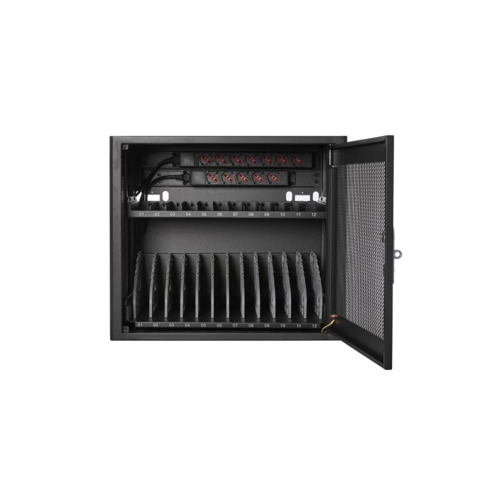 V7 - CHGSTA12AC-1E carrito y armario de dispositivo portátil Carro de gestión y carga para dispositivos portátiles Negro