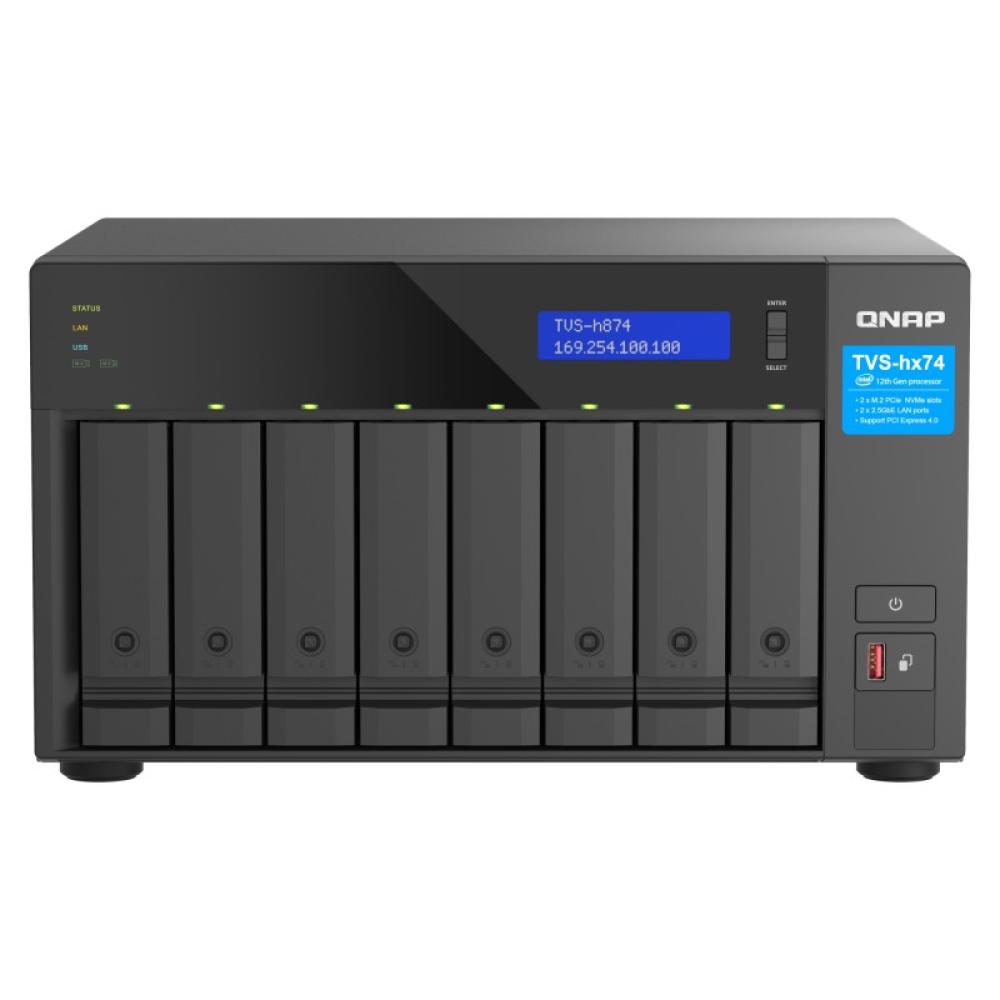 QNAP - TVS-H874T-I9-64G servidor de almacenamiento NAS Torre Intel® Core™ i9 64 GB DDR4 0 TB QNAP QTS Negro